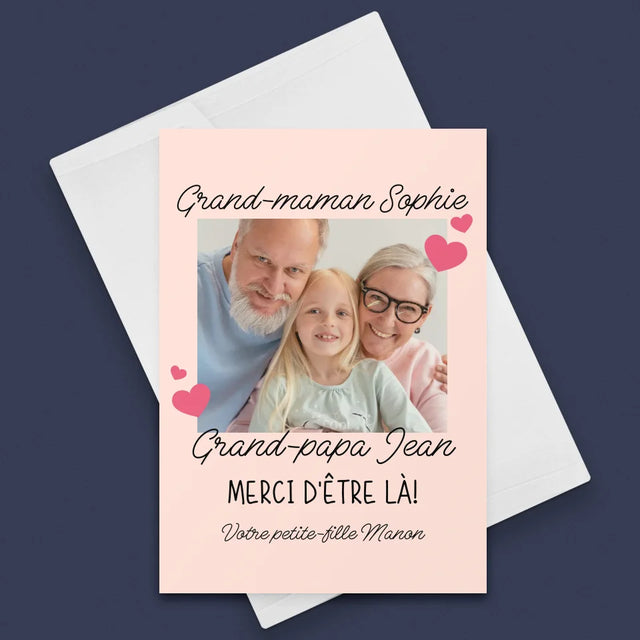 Photo Et Texte: Merci Aux Grands-Parents - Carte De Vœux