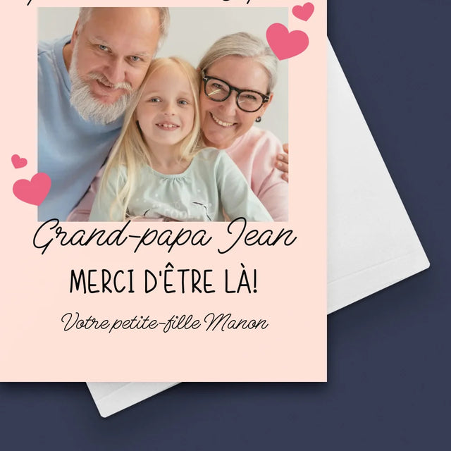 Photo Et Texte: Merci Aux Grands-Parents - Carte De Vœux