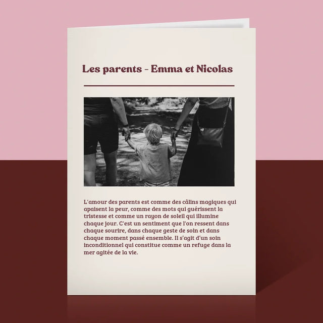 Photo Et Texte: Définition Des Parents De Leur Amour - Carte De Vœux