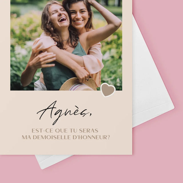 Photo Et Texte: Sois Ma Demoiselle D'Honneur - Carte De Vœux