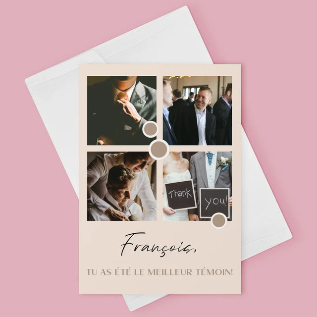 Collage Photo: Merci, Collage De Photos Pour Le Témoin - Carte De Vœux