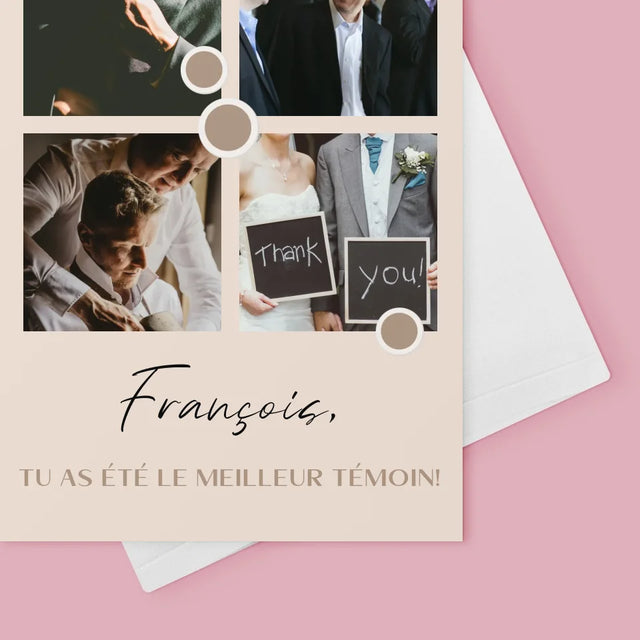 Collage Photo: Merci, Collage De Photos Pour Le Témoin - Carte De Vœux