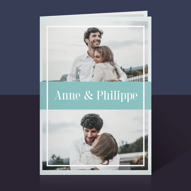 Collage Photo: Couple, Prénoms - Carte De Vœux