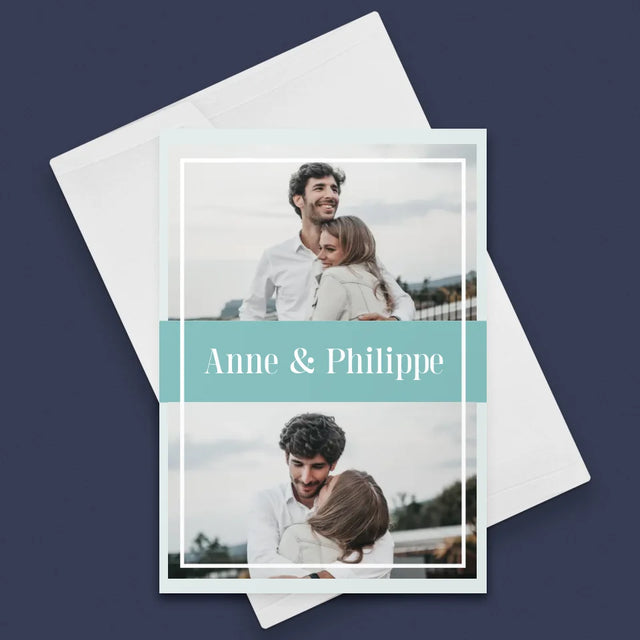 Collage Photo: Couple, Prénoms - Carte De Vœux