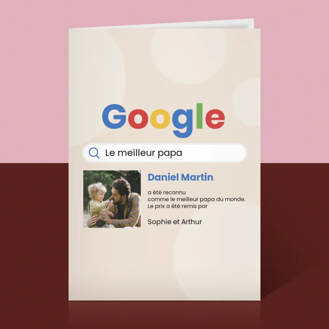 Photo Et Texte: Meilleur Père Résultat Google - Carte De Vœux