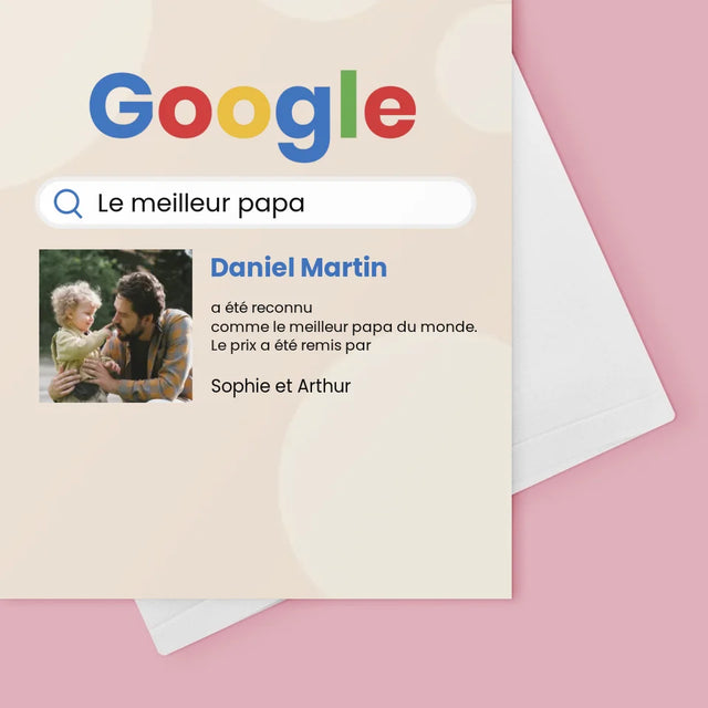 Photo Et Texte: Meilleur Père Résultat Google - Carte De Vœux