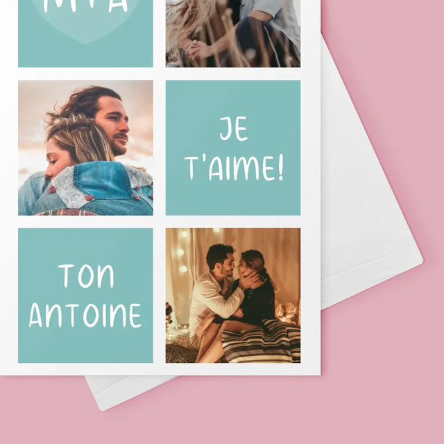Collage Photo: Je T'Aime, Les Initiales - Carte De Vœux