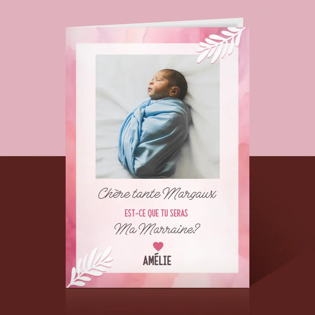 Collage Photo: La Demande pour Devenir  Marraine - Carte De Vœux