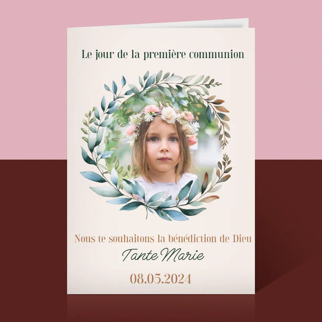 Photo Et Texte: Le Jour De La Première Communion - Carte De Vœux