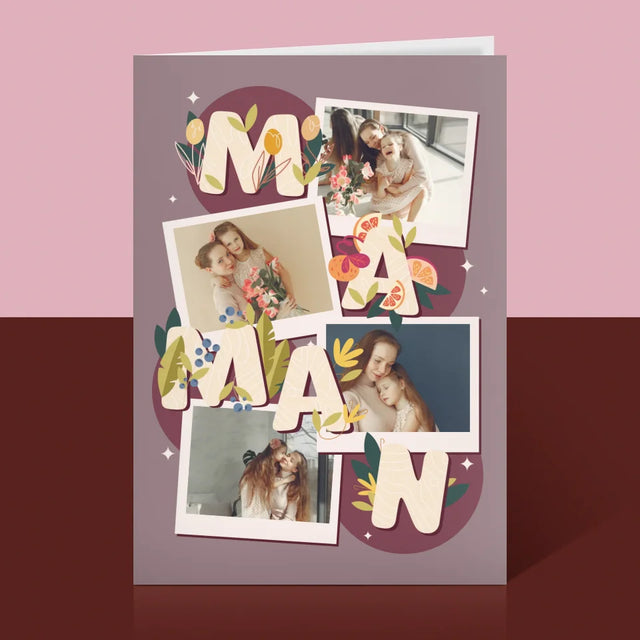 Collage Photo: Le Lettres Maman - Carte De Vœux