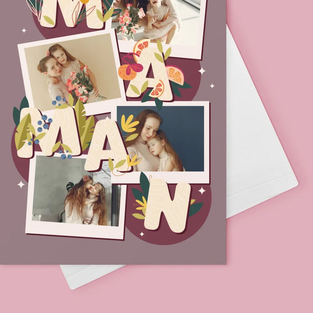 Collage Photo: Le Lettres Maman - Carte De Vœux