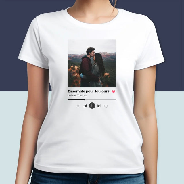 Photo Et Texte: Spotify Avec Ta Photo - T-Shirt Pour Femmes