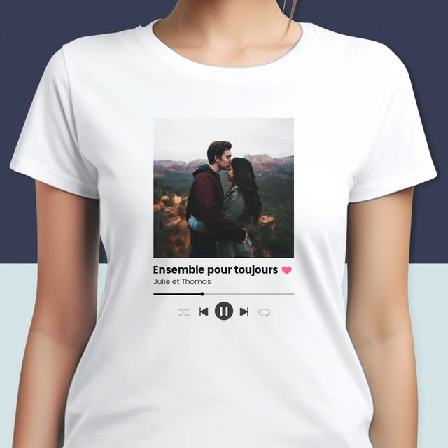 Photo Et Texte: Spotify Avec Ta Photo - T-Shirt Pour Femmes