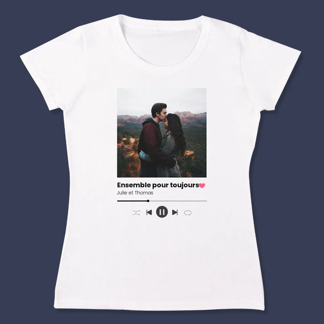 Photo Et Texte: Spotify Avec Ta Photo - T-Shirt Pour Femmes