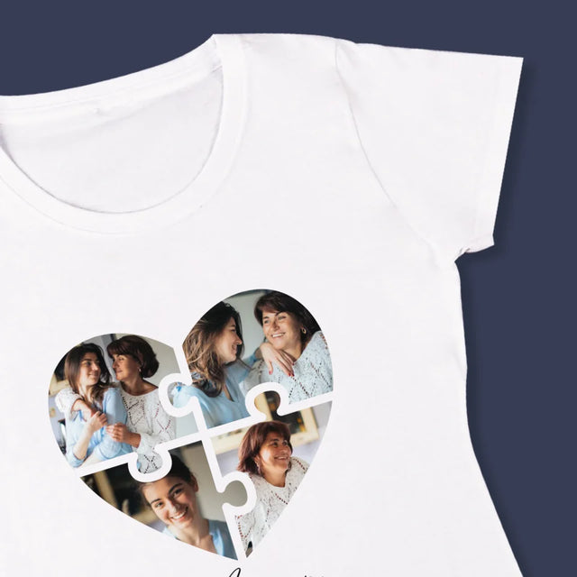 Collage Photo: Casse-Tête, Coeur, Pour Maman - T-Shirt Pour Femmes