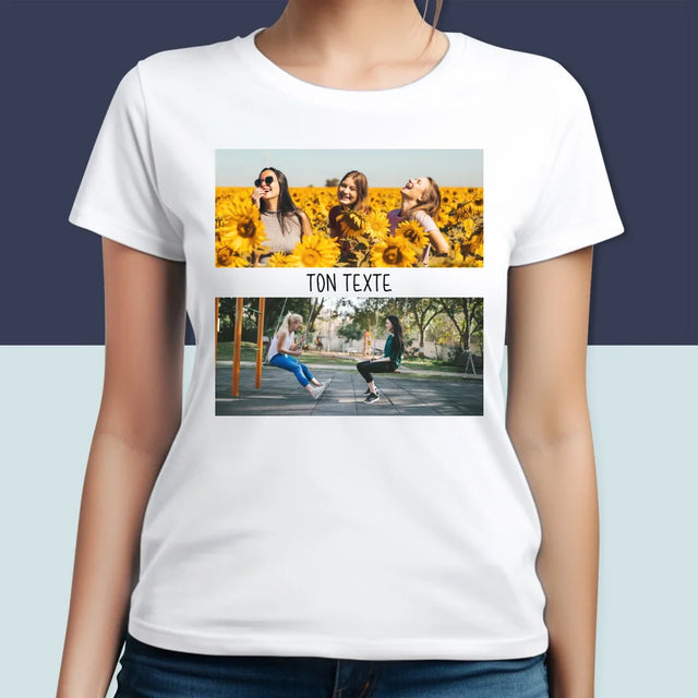 Collage Photo: 2 Photos Et Texte - T-Shirt Pour Femmes