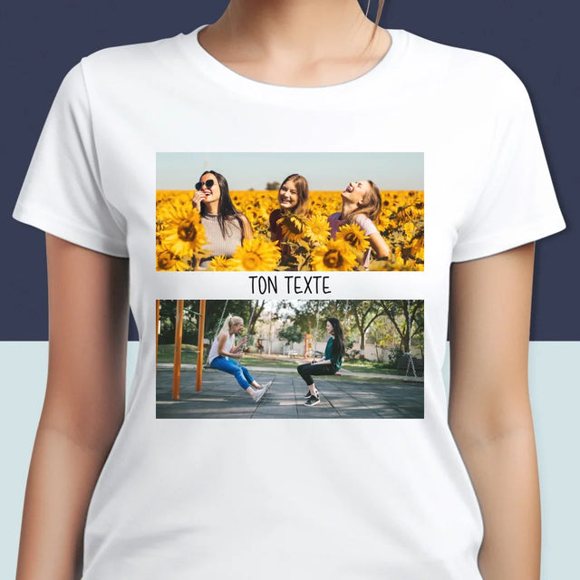 Collage Photo: 2 Photos Et Texte - T-Shirt Pour Femmes