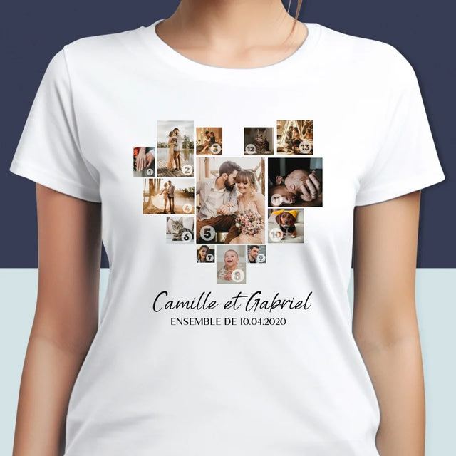 Collage Photo: Collage De Coeur Des Photos - T-Shirt Pour Femmes