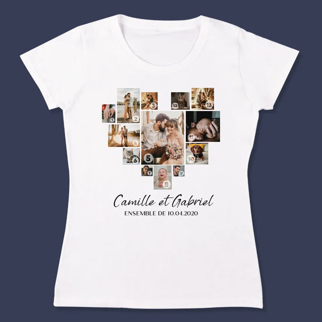 Collage Photo: Collage De Coeur Des Photos - T-Shirt Pour Femmes