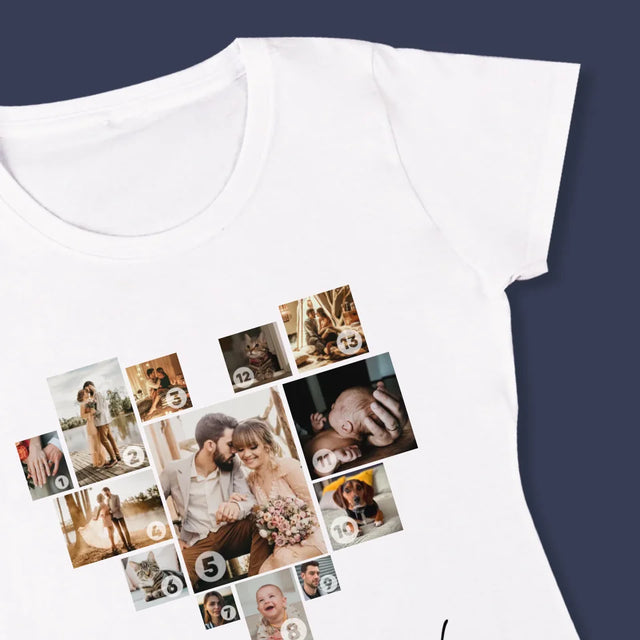 Collage Photo: Collage De Coeur Des Photos - T-Shirt Pour Femmes