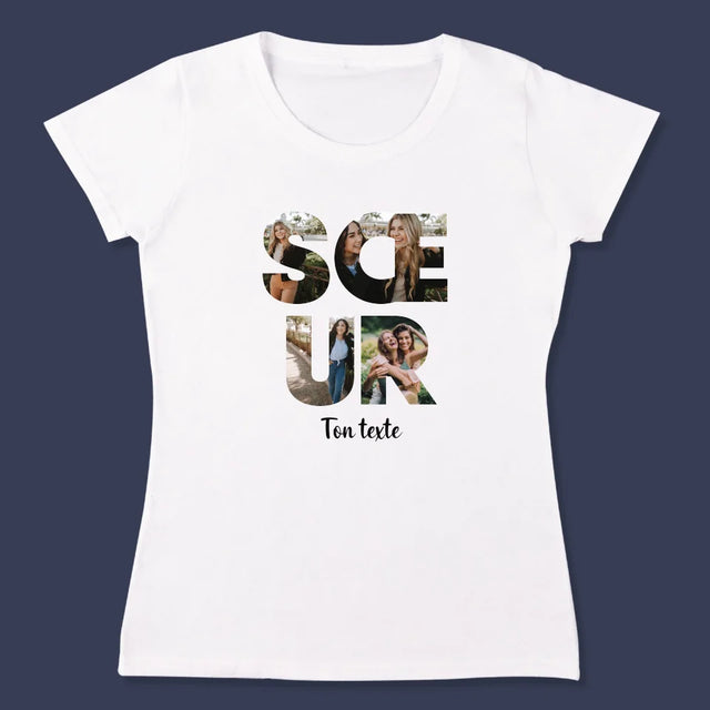 Collage Photo De Lettre: La Sœur De Tes Photos - T-Shirt Pour Femmes