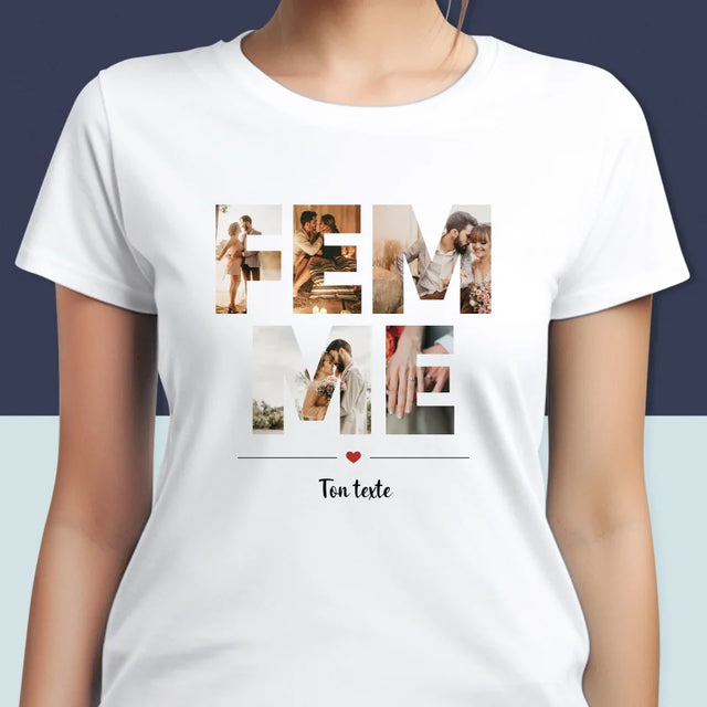 Collage Photo De Lettre: Femme De Tes Photos - T-Shirt Pour Femmes