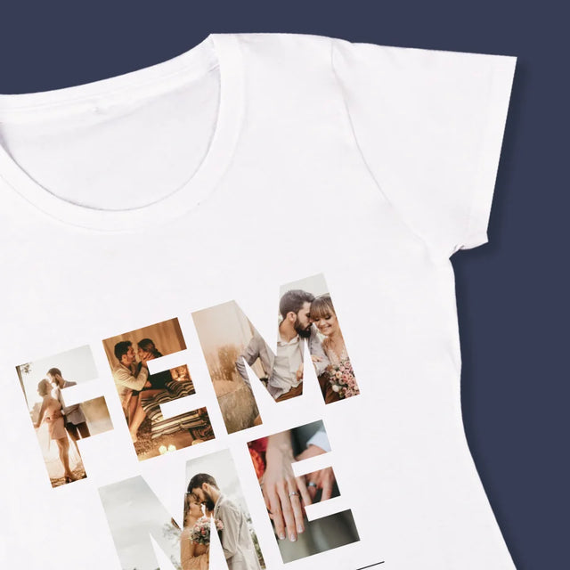 Collage Photo De Lettre: Femme De Tes Photos - T-Shirt Pour Femmes