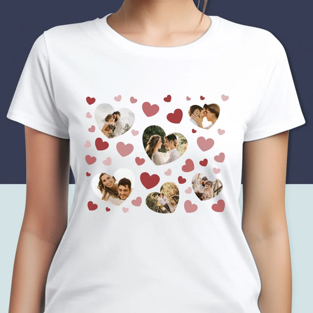 Collage Photo: Photo Des Cœurs - T-Shirt Pour Femmes