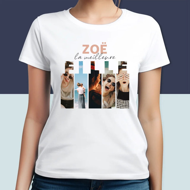 Collage Photo: La Meilleure Fille - T-Shirt Pour Femmes