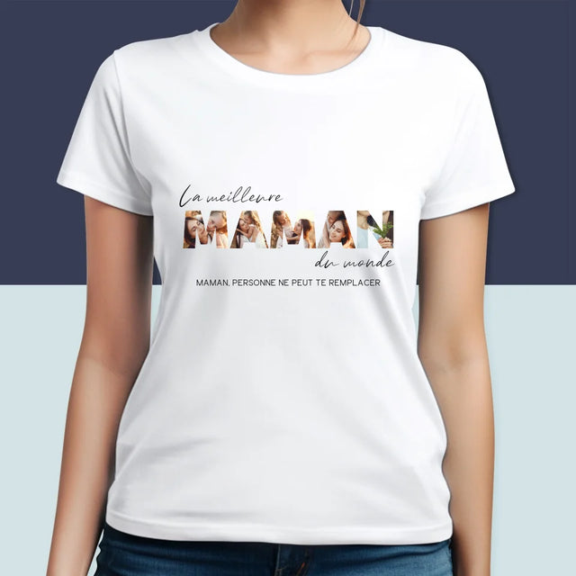 Collage Photo De Lettre: La Meilleure Maman Du Monde Photos - T-Shirt Pour Femmes