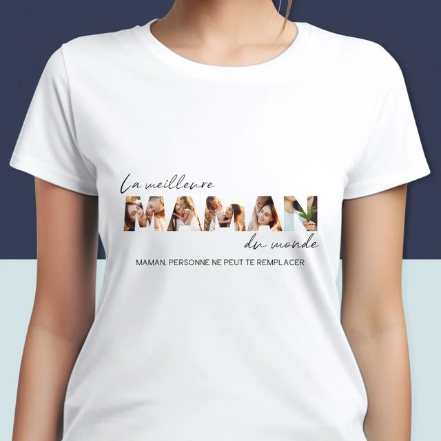 Collage Photo De Lettre: La Meilleure Maman Du Monde Photos - T-Shirt Pour Femmes