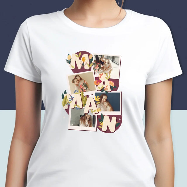 Collage Photo: Le Lettres Maman - T-Shirt Pour Femmes