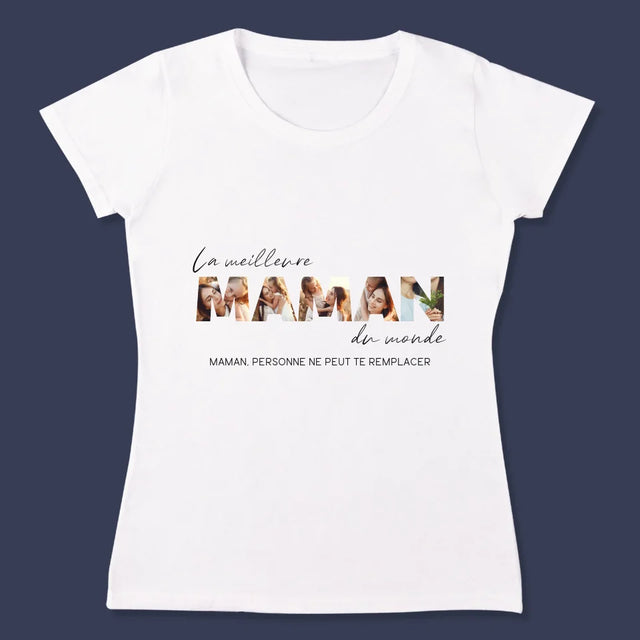 Collage Photo De Lettre: La Meilleure Maman Du Monde Photos - T-Shirt Pour Femmes