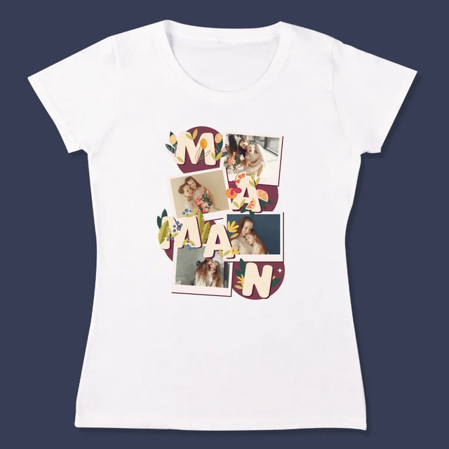 Collage Photo: Le Lettres Maman - T-Shirt Pour Femmes