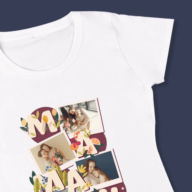 Collage Photo: Le Lettres Maman - T-Shirt Pour Femmes