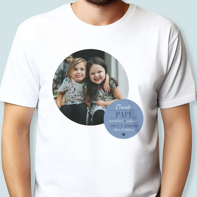 Collage Photo: Cher Grand-Père - T-Shirt Pour Hommes