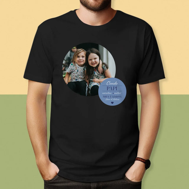 Collage Photo: Cher Grand-Père - T-Shirt Pour Hommes