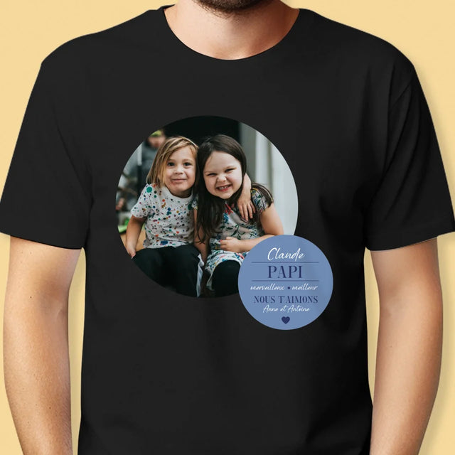 Collage Photo: Cher Grand-Père - T-Shirt Pour Hommes