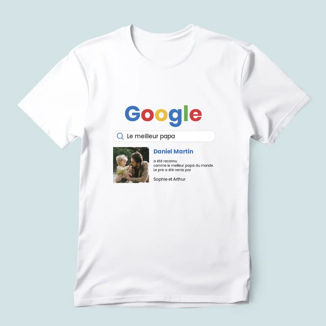 La Photo Et Un Texte: Meilleur Père Résultat Google - T-Shirt Pour Hommes