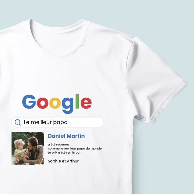 La Photo Et Un Texte: Meilleur Père Résultat Google - T-Shirt Pour Hommes