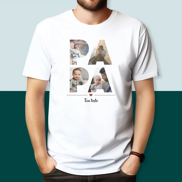 Collage Photo De Lettre: Papa Des Photos - T-Shirt Pour Hommes