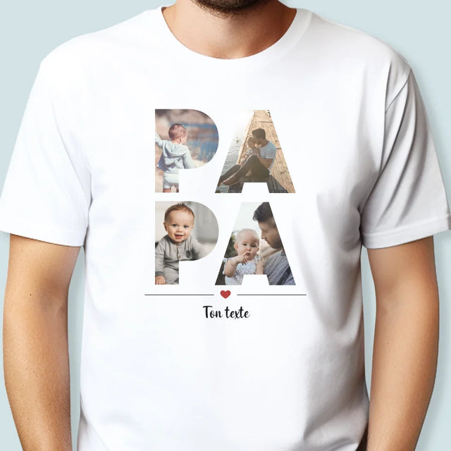 Collage Photo De Lettre: Papa Des Photos - T-Shirt Pour Hommes