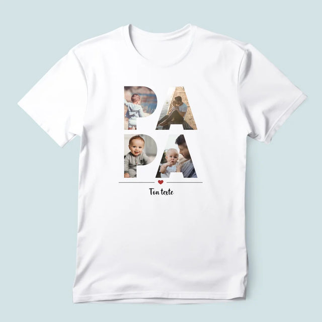 Collage Photo De Lettre: Papa Des Photos - T-Shirt Pour Hommes