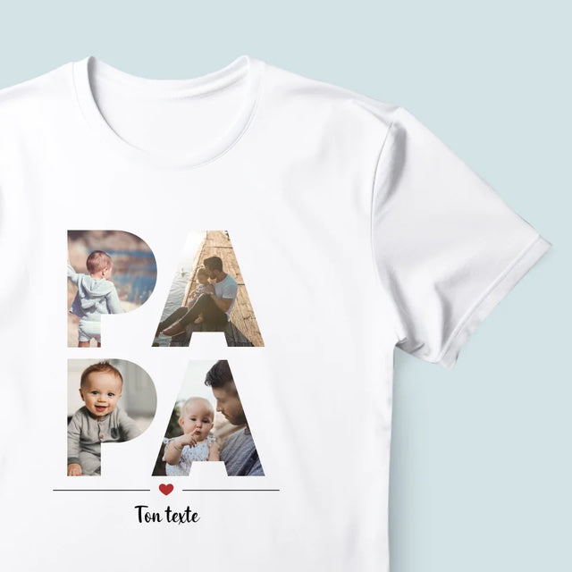 Collage Photo De Lettre: Papa Des Photos - T-Shirt Pour Hommes