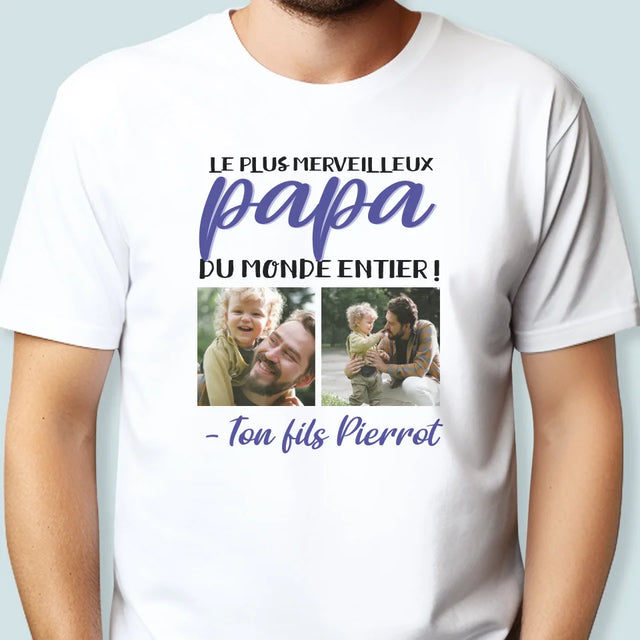 Collage Photo: Papa - T-Shirt Pour Hommes