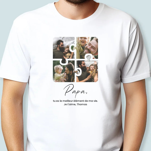 Collage Photo: Casse-Tête Pour Papa - T-Shirt Pour Hommes