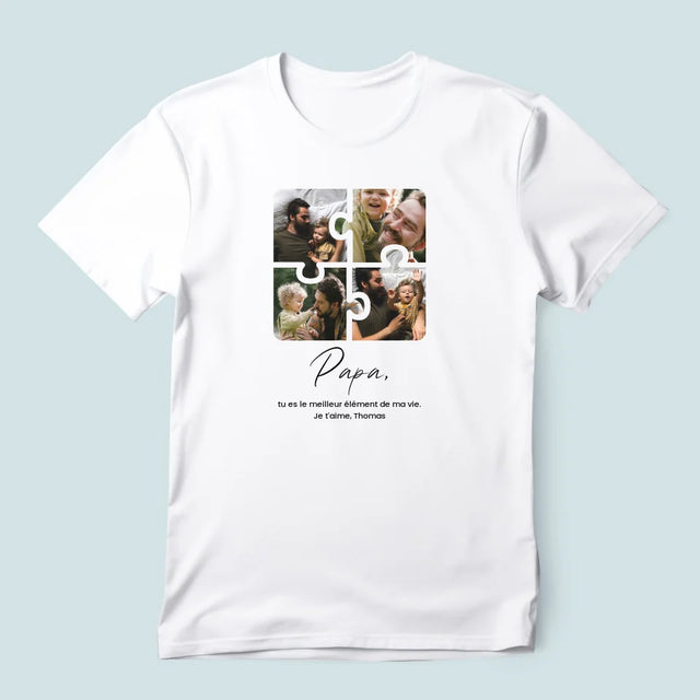 Collage Photo: Casse-Tête Pour Papa - T-Shirt Pour Hommes