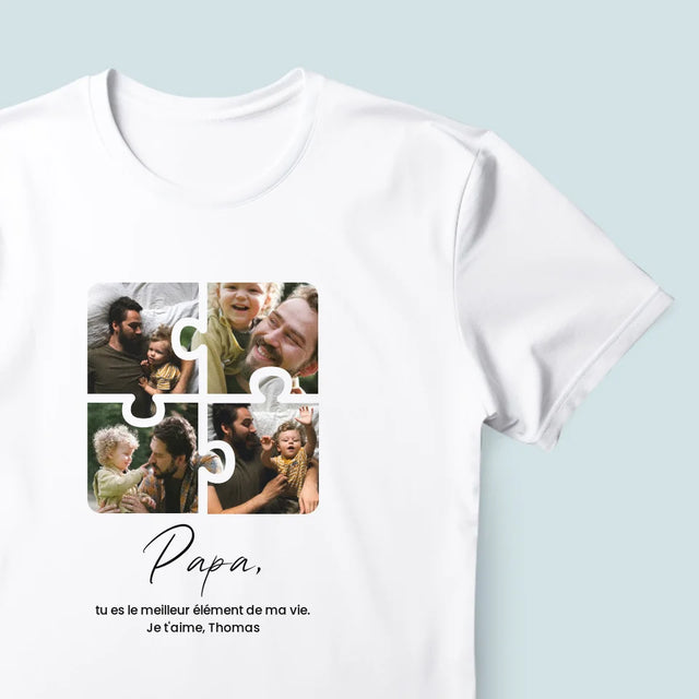 Collage Photo: Casse-Tête Pour Papa - T-Shirt Pour Hommes