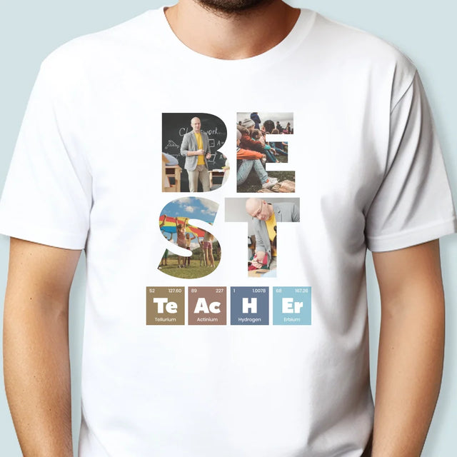 Collage Photo De Lettre: Best Teacher Les Éléments - T-Shirt Pour Hommes