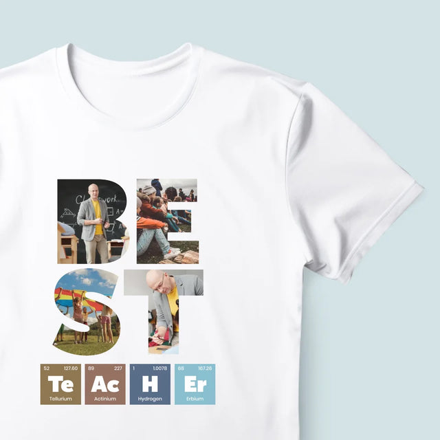 Collage Photo De Lettre: Best Teacher Les Éléments - T-Shirt Pour Hommes